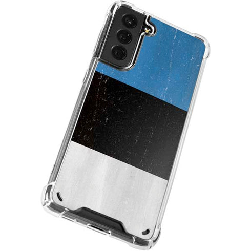 Estonia Flag Distressed Galaxy S21 5G Clear Case